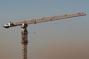 A crane in the sky